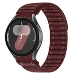 Cinturino per orologio in nylon con texture a onde e chiusura a strappo, con pulsante a pressione., For Samsung Galaxy Watch FE / 7 / 6 / 5 / 4