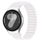 Cinturino per orologio in nylon con texture a onde e chiusura a strappo, con pulsante a pressione., For Samsung Galaxy Watch FE / 7 / 6 / 5 / 4