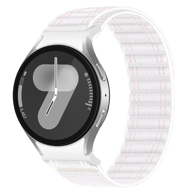 Cinturino per orologio in nylon con texture a onde e chiusura a strappo, con pulsante a pressione., For Samsung Galaxy Watch FE / 7 / 6 / 5 / 4