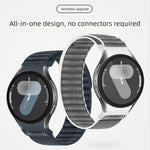 Cinturino per orologio in nylon con texture a onde e chiusura a strappo, con pulsante a pressione., For Samsung Galaxy Watch FE / 7 / 6 / 5 / 4