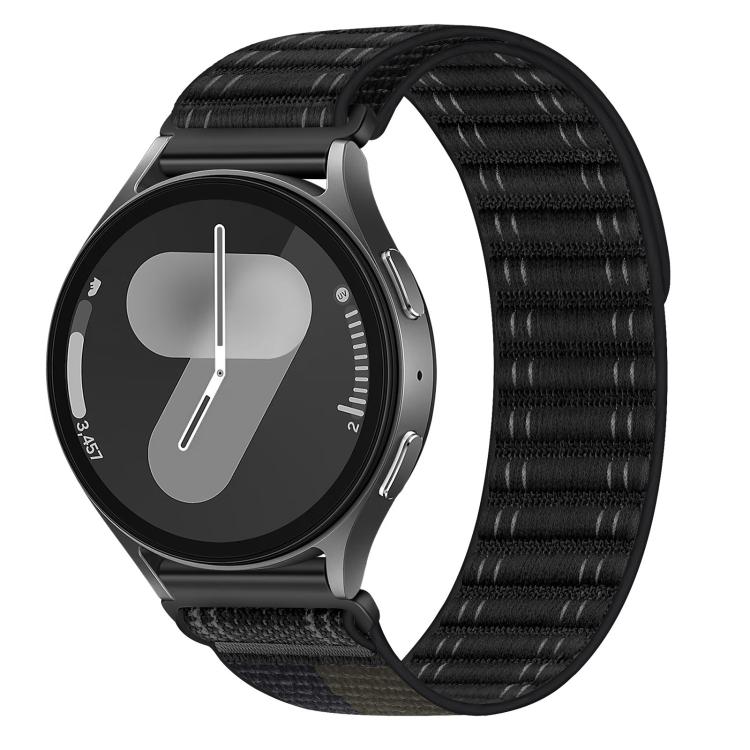 Cinturino per orologio in nylon con texture a onde e chiusura a strappo, con pulsante a pressione., 20mm, 22mm