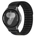 Cinturino per orologio in nylon con texture a onde e chiusura a strappo, con pulsante a pressione., 20mm, 22mm