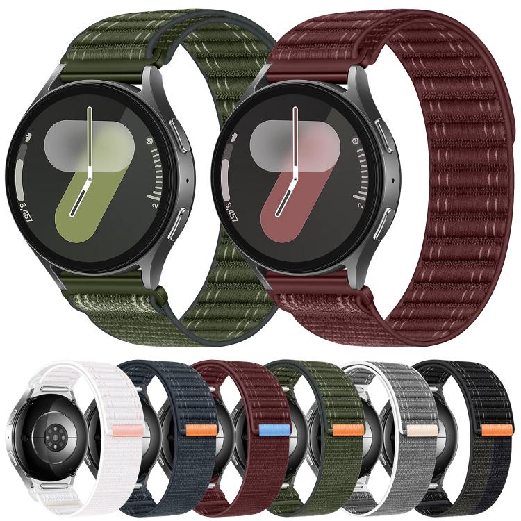 Cinturino per orologio in nylon con texture a onde e chiusura a strappo, con pulsante a pressione., 20mm, 22mm