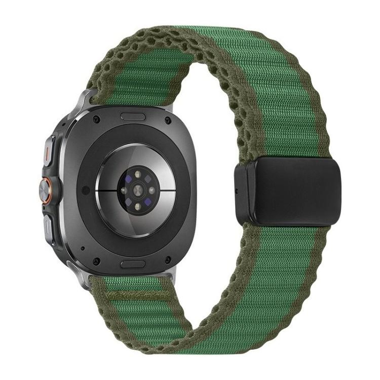 Cinturino per orologio da fuoristrada con fibbia magnetica e passante in nylon intrecciato., For Samsung Galaxy Watch Ultra 47mm / Ultra 2025