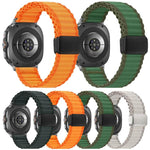 Cinturino per orologio da fuoristrada con fibbia magnetica e passante in nylon intrecciato., For Samsung Galaxy Watch Ultra 47mm / Ultra 2025