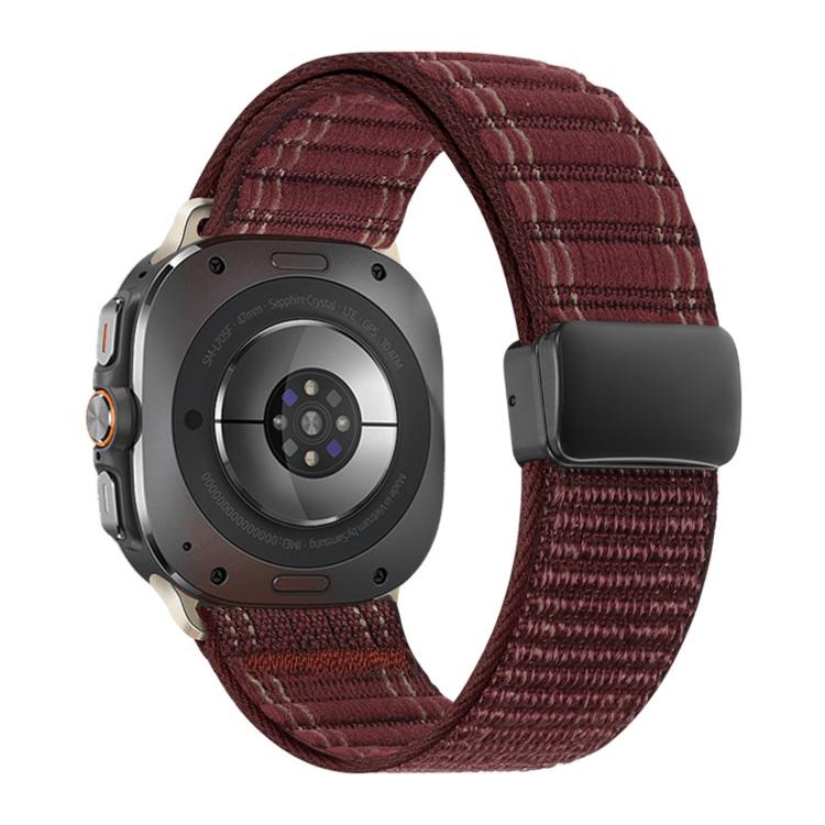 Cinturino per orologio in nylon con fibbia magnetica e motivo a onde., For Samsung Galaxy Watch Ultra 47mm / Ultra 2025