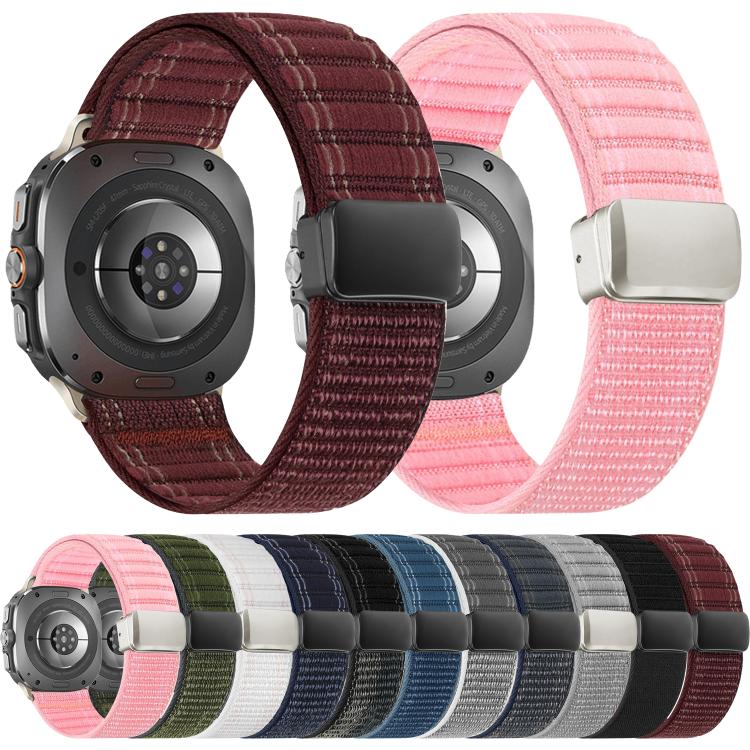 Cinturino per orologio in nylon con fibbia magnetica e motivo a onde., For Samsung Galaxy Watch Ultra 47mm / Ultra 2025