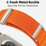 Cinturino per orologio in nylon a due sezioni con fibbia a C, ideale per alta montagna., For Apple Watch 46mm / 49mm / 45mm / 44mm