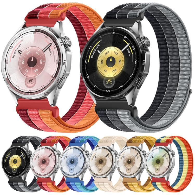 Cinturino per orologio in nylon intrecciato a triplo anello con chiusura a strappo, 18mm, 20mm, 22mm