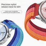 Cinturino per orologio in nylon intrecciato a triplo anello con chiusura a strappo, 18mm, 20mm, 22mm