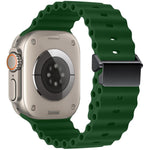Cinturino per orologio Ocean in silicone con fibbia magnetica, ricondizionato., For Apple Watch 46mm / 49mm / 45mm / 44mm, For Apple Watch 42mm / 41mm / 40mm / 38mm