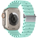 Cinturino per orologio Ocean in silicone con fibbia magnetica, ricondizionato., For Apple Watch 46mm / 49mm / 45mm / 44mm, For Apple Watch 42mm / 41mm / 40mm / 38mm