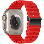 Cinturino per orologio Ocean in silicone con fibbia magnetica, ricondizionato., For Apple Watch 46mm / 49mm / 45mm / 44mm, For Apple Watch 42mm / 41mm / 40mm / 38mm