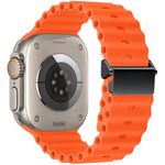 Cinturino per orologio Ocean in silicone con fibbia magnetica, ricondizionato., For Apple Watch 46mm / 49mm / 45mm / 44mm, For Apple Watch 42mm / 41mm / 40mm / 38mm