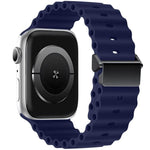Cinturino per orologio Ocean in silicone con fibbia magnetica, ricondizionato., For Apple Watch 46mm / 49mm / 45mm / 44mm, For Apple Watch 42mm / 41mm / 40mm / 38mm