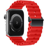 Cinturino per orologio Ocean in silicone con fibbia magnetica, ricondizionato., For Apple Watch 46mm / 49mm / 45mm / 44mm, For Apple Watch 42mm / 41mm / 40mm / 38mm