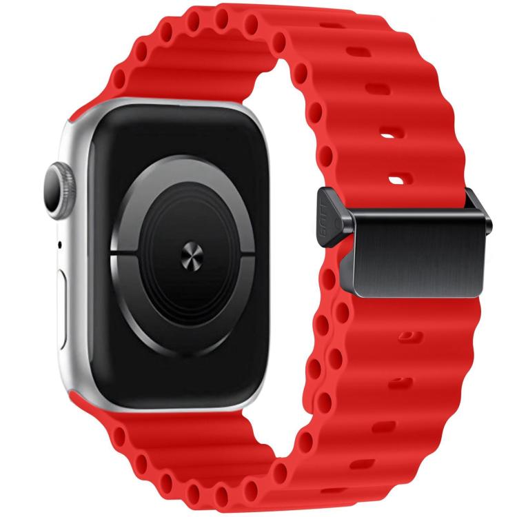 Cinturino per orologio Ocean in silicone con fibbia magnetica, ricondizionato., For Apple Watch 46mm / 49mm / 45mm / 44mm, For Apple Watch 42mm / 41mm / 40mm / 38mm