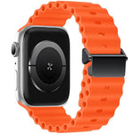Cinturino per orologio Ocean in silicone con fibbia magnetica, ricondizionato., For Apple Watch 46mm / 49mm / 45mm / 44mm, For Apple Watch 42mm / 41mm / 40mm / 38mm