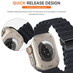 Cinturino per orologio Ocean in silicone con fibbia magnetica, ricondizionato., For Apple Watch 46mm / 49mm / 45mm / 44mm, For Apple Watch 42mm / 41mm / 40mm / 38mm
