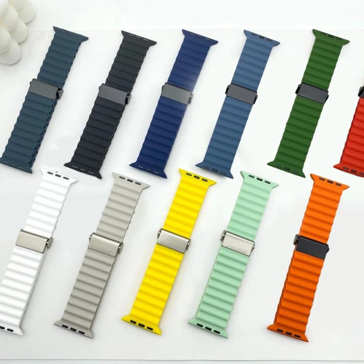 Cinturino per orologio Ocean in silicone con fibbia magnetica, ricondizionato., For Apple Watch 46mm / 49mm / 45mm / 44mm, For Apple Watch 42mm / 41mm / 40mm / 38mm