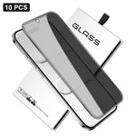 10 pezzi Pellicola in vetro temperato ad alto contenuto di alluminio con stampa serigrafica a 360 gradi per la privacy, con bordi curvi di grandi dimensioni, For iPhone 17e / 16e, For iPhone 17 Pro Max, For iPhone 17 Pro, For iPhone 17, For iPhone Air ...