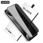 10 pezzi Pellicola in vetro temperato ad alto contenuto di alluminio con stampa serigrafica a 360 gradi per la privacy, con bordi curvi di grandi dimensioni, For iPhone 17e / 16e, For iPhone 17 Pro Max, For iPhone 17 Pro, For iPhone 17, For iPhone Air ...