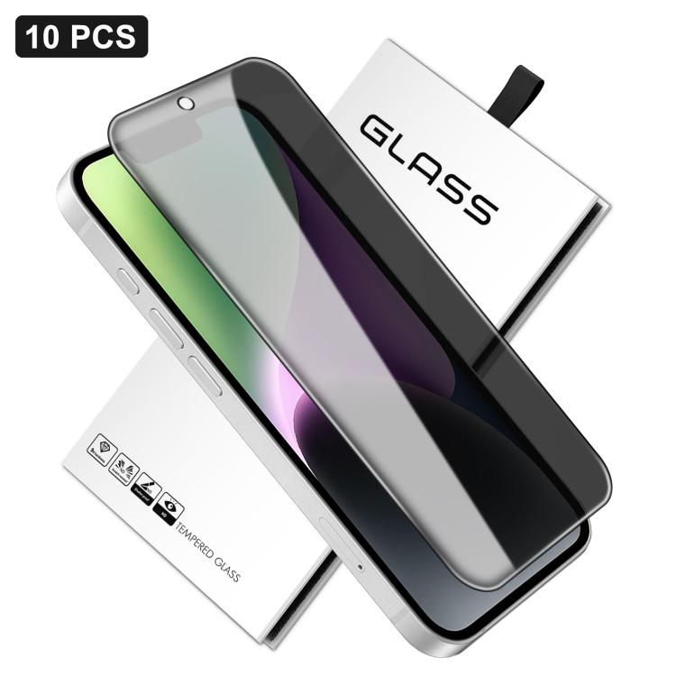 10 pezzi Pellicola in vetro temperato ad alto contenuto di alluminio con stampa serigrafica a 360 gradi per la privacy, con bordi curvi di grandi dimensioni, For iPhone 17e / 16e, For iPhone 17 Pro Max, For iPhone 17 Pro, For iPhone 17, For iPhone Air ...