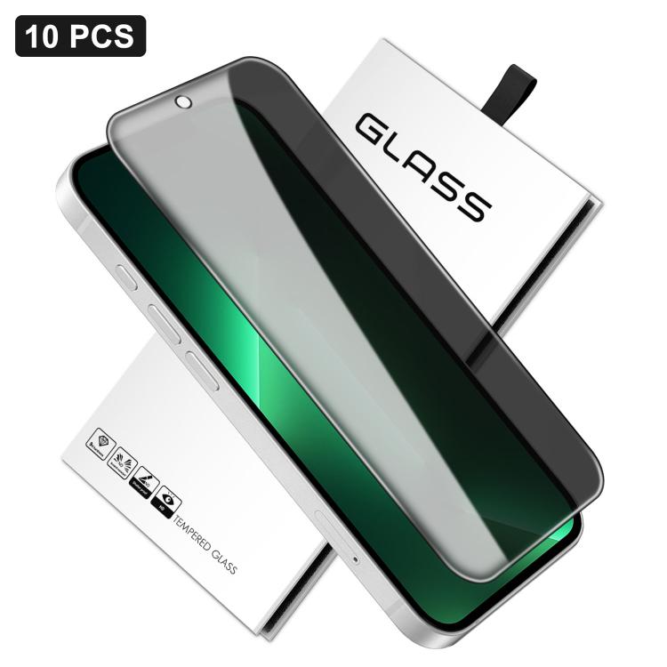 10 pezzi Pellicola in vetro temperato ad alto contenuto di alluminio con stampa serigrafica a 360 gradi per la privacy, con bordi curvi di grandi dimensioni, For iPhone 17e / 16e, For iPhone 17 Pro Max, For iPhone 17 Pro, For iPhone 17, For iPhone Air ...