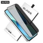 10 pezzi Pellicola in vetro temperato ad alto contenuto di alluminio con stampa serigrafica a 360 gradi per la privacy, con bordi curvi di grandi dimensioni, For iPhone 17e / 16e, For iPhone 17 Pro Max, For iPhone 17 Pro, For iPhone 17, For iPhone Air ...