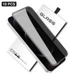 10 pezzi Pellicola in vetro temperato ad alto contenuto di alluminio con stampa serigrafica a 360 gradi per la privacy, con bordi curvi di grandi dimensioni, For iPhone 17e / 16e, For iPhone 17 Pro Max, For iPhone 17 Pro, For iPhone 17, For iPhone Air ...