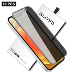 10 pezzi Pellicola in vetro temperato ad alto contenuto di alluminio con stampa serigrafica a 360 gradi per la privacy, con bordi curvi di grandi dimensioni, For iPhone 17e / 16e, For iPhone 17 Pro Max, For iPhone 17 Pro, For iPhone 17, For iPhone Air ...