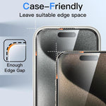 10 pezzi Pellicola in vetro temperato ad alto contenuto di alluminio con stampa serigrafica a 360 gradi per la privacy, con bordi curvi di grandi dimensioni, For iPhone 17e / 16e, For iPhone 17 Pro Max, For iPhone 17 Pro, For iPhone 17, For iPhone Air ...