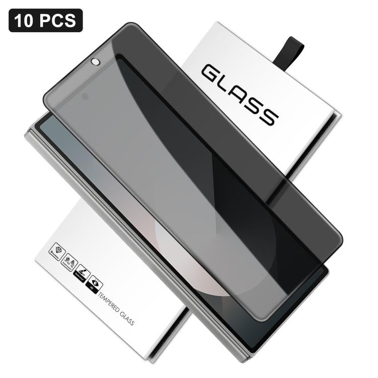 10 pezzi Pellicola in vetro temperato ad alto contenuto di alluminio con stampa serigrafica a 360 gradi per la privacy, con bordi curvi di grandi dimensioni, For Samsung Galaxy Z Fold7, For Samsung Galaxy Z Fold6, For Samsung Galaxy Z Fold5            ...