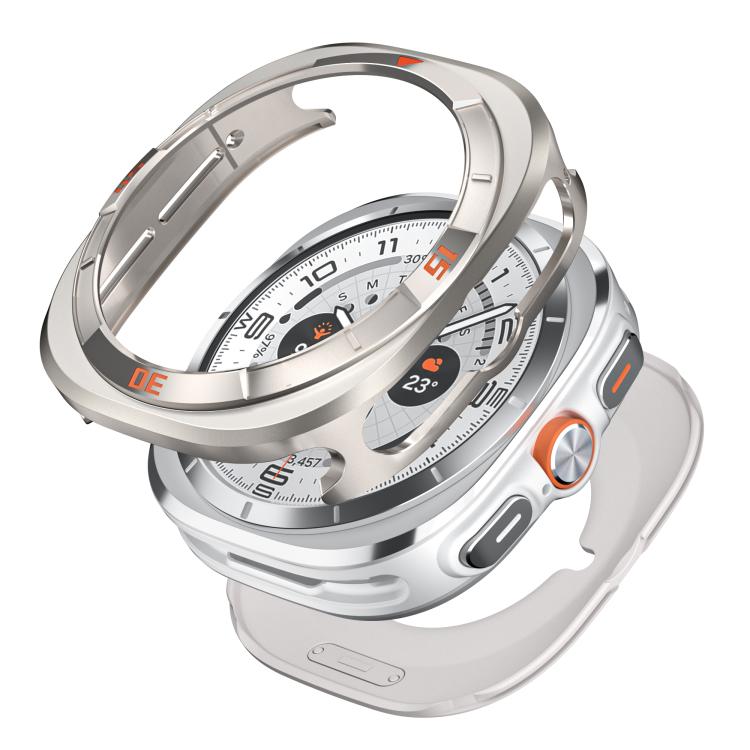 Orologio con quadrante in metallo, lega di alluminio e policarbonato, con custodia protettiva per orologio., For Samsung Galaxy Watch Ultra 47mm
