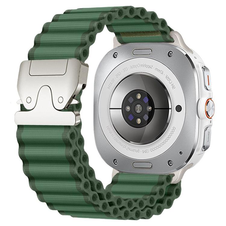 Cinturino per orologio in nylon a coste larghe con fibbia da paracadute, ideale per fuoristrada., For Samsung Galaxy Watch Ultra 47mm / Ultra 2025