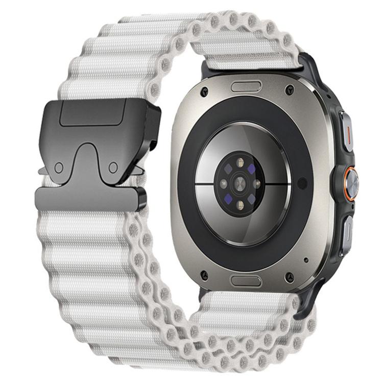 Cinturino per orologio in nylon a coste larghe con fibbia da paracadute, ideale per fuoristrada., For Samsung Galaxy Watch Ultra 47mm / Ultra 2025