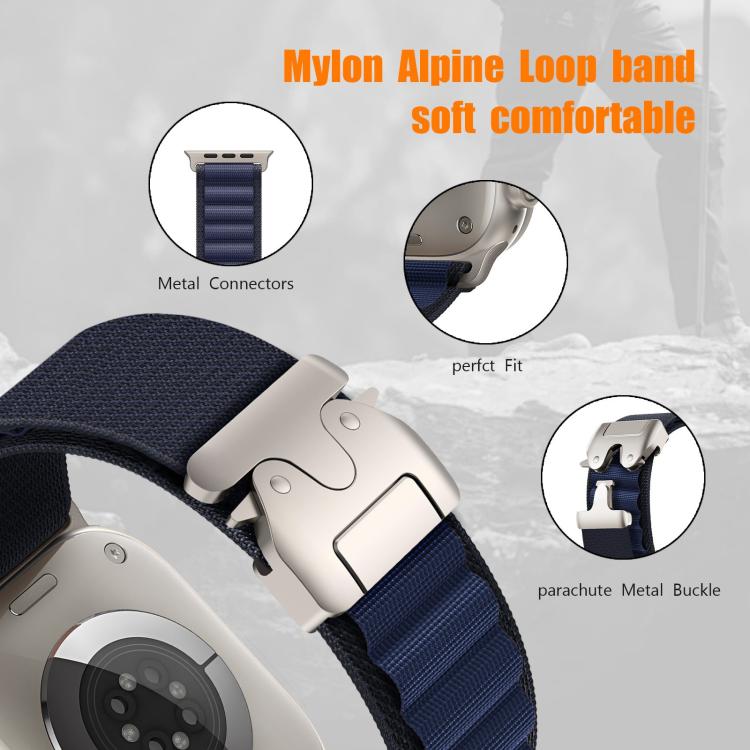 Cinturino per orologio in nylon con fibbia da paracadute, ideale per alta montagna., For Apple Watch 42mm / 41mm / 40mm / 38mm