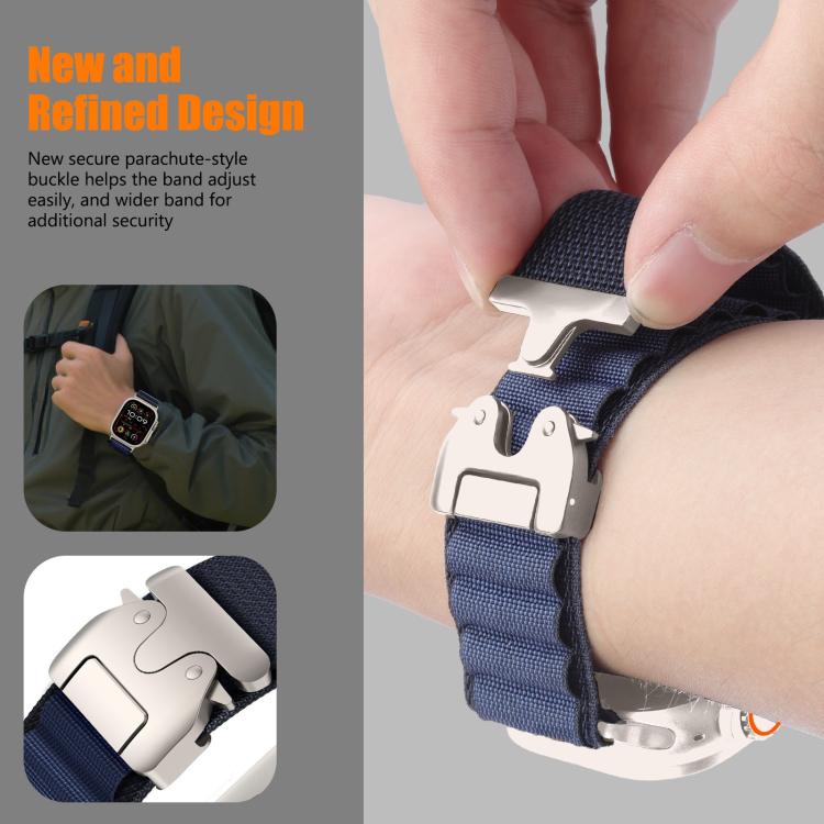 Cinturino per orologio in nylon con fibbia da paracadute, ideale per alta montagna., For Apple Watch 42mm / 41mm / 40mm / 38mm