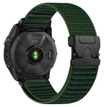 Cinturino per orologio in nylon intrecciato con fibbia a paracadute e motivo montano, con punta in metallo., For Gamin 26mm, For Gamin 22mm