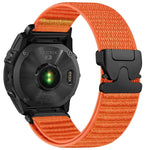 Cinturino per orologio in nylon intrecciato con fibbia a paracadute e motivo montano, con punta in metallo., For Gamin 26mm, For Gamin 22mm