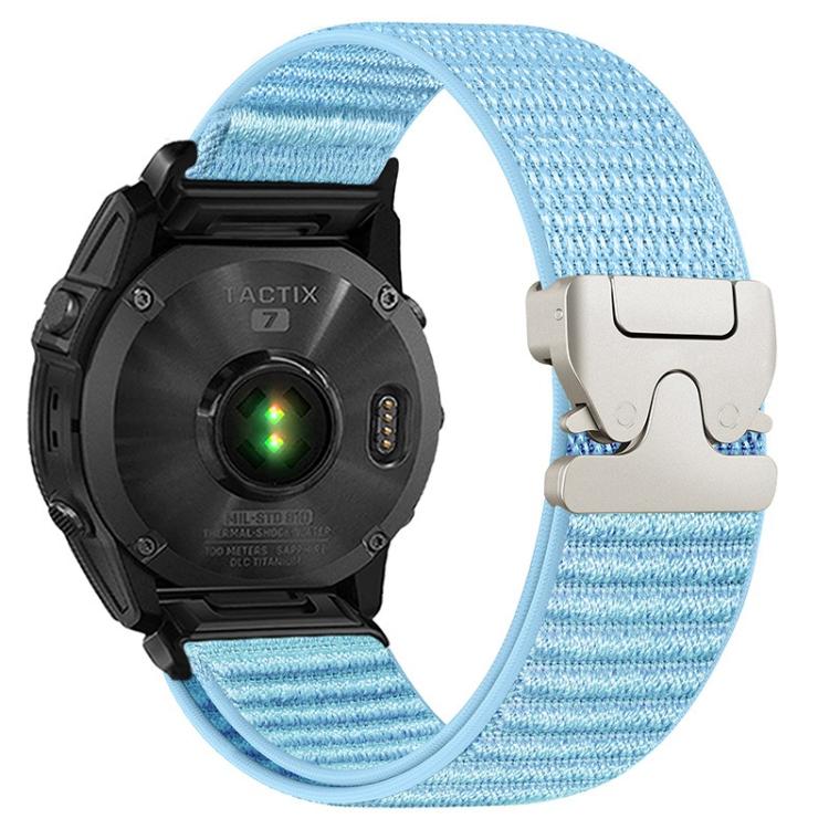 Cinturino per orologio in nylon intrecciato con fibbia a paracadute e motivo montano, con punta in metallo., For Gamin 26mm, For Gamin 22mm