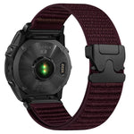 Cinturino per orologio in nylon intrecciato con fibbia a paracadute e motivo montano, con punta in metallo., For Gamin 20mm