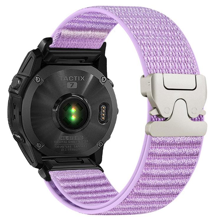 Cinturino per orologio in nylon intrecciato con fibbia a paracadute e motivo montano, con punta in metallo., For Gamin 20mm