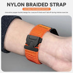 Cinturino per orologio in nylon intrecciato con fibbia a paracadute e motivo montano, con punta in metallo., For Gamin 20mm