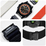 Cinturino per orologio in nylon intrecciato con fibbia a paracadute e motivo montano, con punta in metallo., For Gamin 26mm, For Gamin 22mm