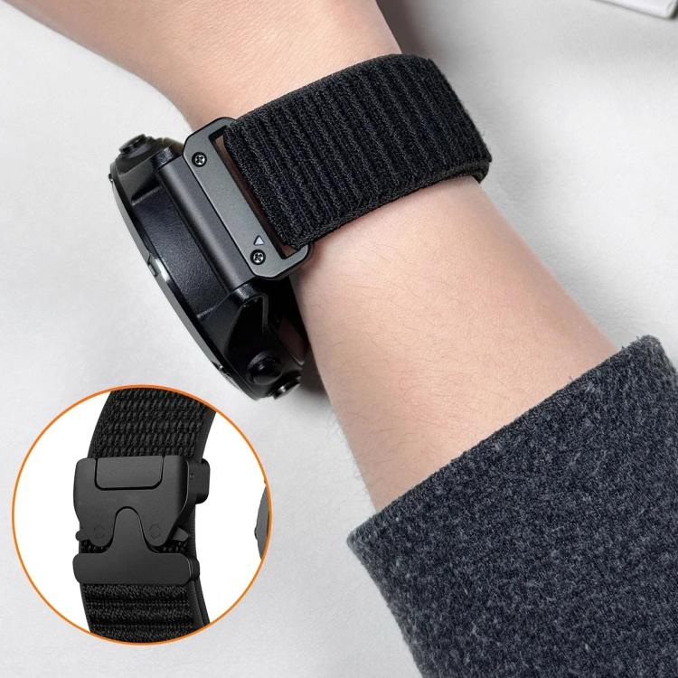 Cinturino per orologio in nylon intrecciato con fibbia a paracadute e motivo montano, con punta in metallo., For Gamin 20mm