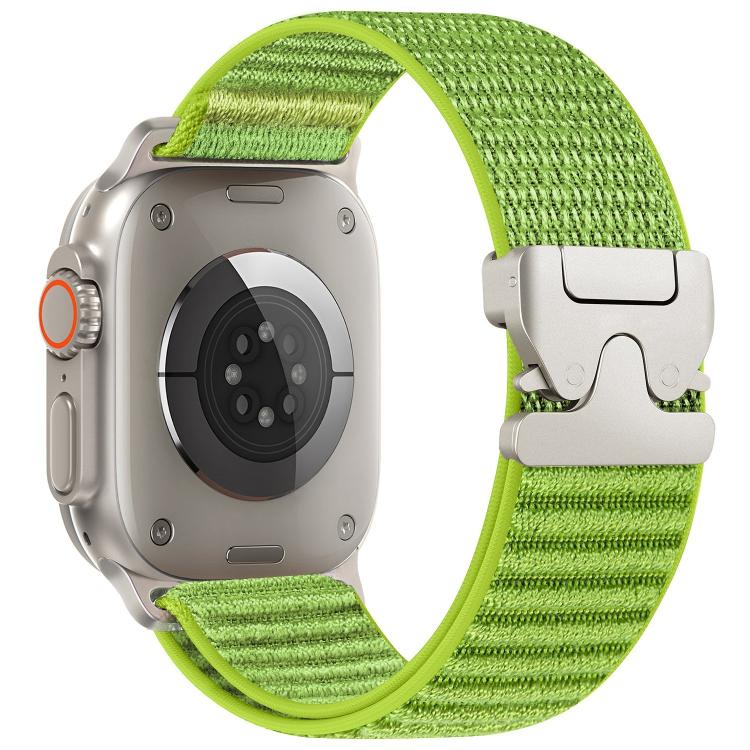 Cinturino per orologio in nylon intrecciato con fibbia a paracadute e motivo montano, con punta in metallo., For Apple Watch 46mm / 49mm / 45mm / 44mm, For Apple Watch 42mm / 41mm / 40mm / 38mm