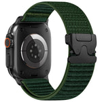 Cinturino per orologio in nylon intrecciato con fibbia a paracadute e motivo montano, con punta in metallo., For Apple Watch 46mm / 49mm / 45mm / 44mm, For Apple Watch 42mm / 41mm / 40mm / 38mm