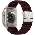 Cinturino per orologio in nylon intrecciato con fibbia a paracadute e motivo montano, con punta in metallo., For Apple Watch 46mm / 49mm / 45mm / 44mm, For Apple Watch 42mm / 41mm / 40mm / 38mm