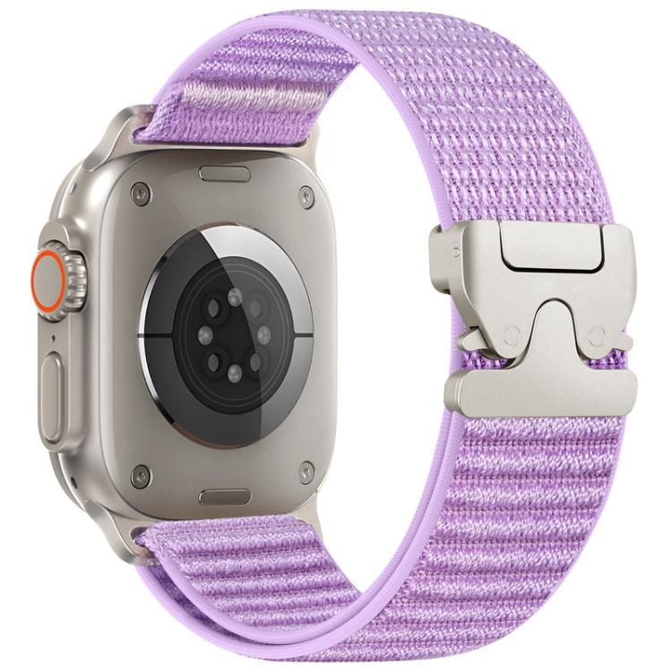 Cinturino per orologio in nylon intrecciato con fibbia a paracadute e motivo montano, con punta in metallo., For Apple Watch 46mm / 49mm / 45mm / 44mm, For Apple Watch 42mm / 41mm / 40mm / 38mm